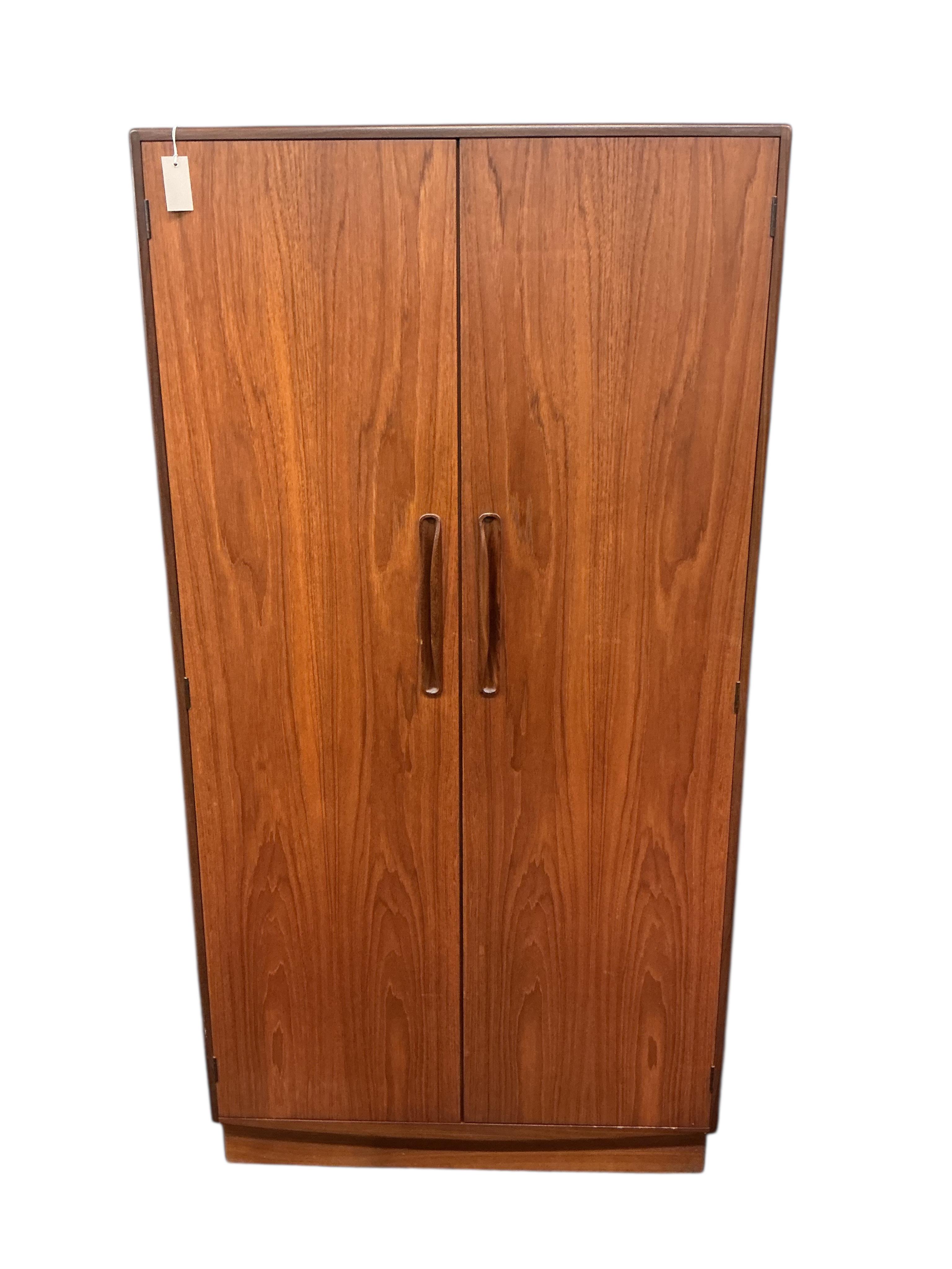 A mid century G plan 'Fresco' two door wardrobe, width 91cm, depth 59cm, height 176cm